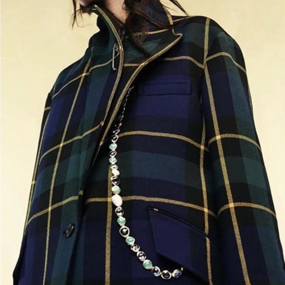 Burberry Wool Coat in Blue and Green Tartan - Picture 6 of 6